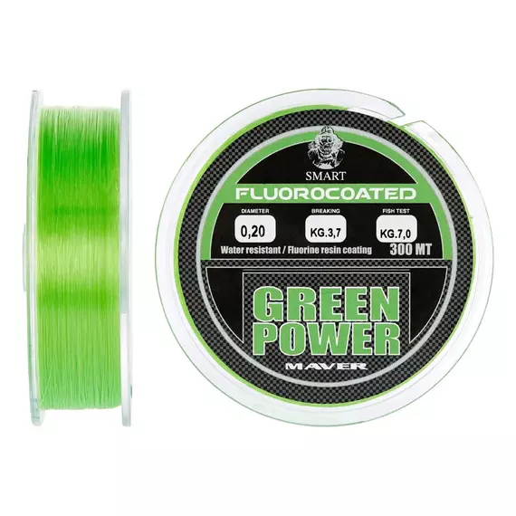 Волосінь Smart Green Power Fluorine 300m 0.25mm 6.1kg, Диаметр: 0.25mm, Размотка: 300m, фото 
